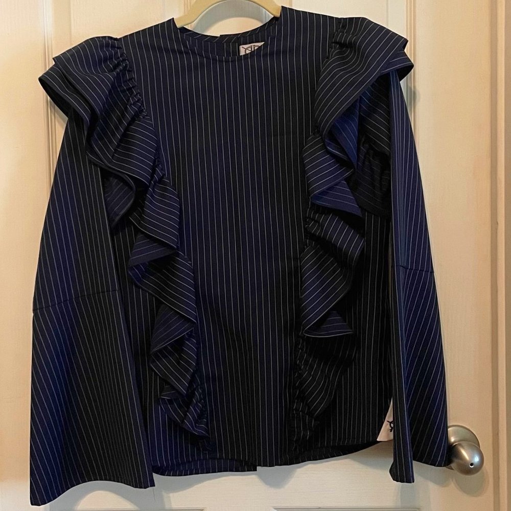 Double R Brand Custom Ruffled Suiting Top